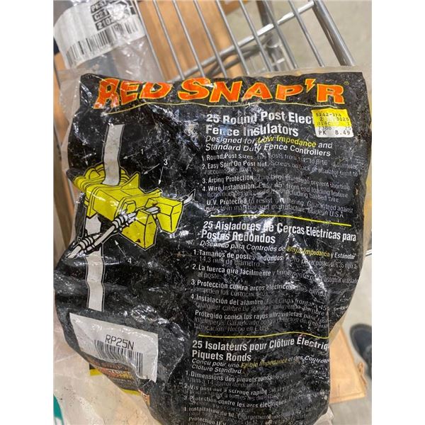 APPROX. 25 ROUND POST ELECTRIC FENCE INSULATORS
