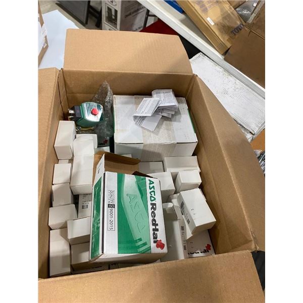BOX LOT OF APPROX. 30 TIMERS FOR SOLENOID VALVES + OTHER ITEMS