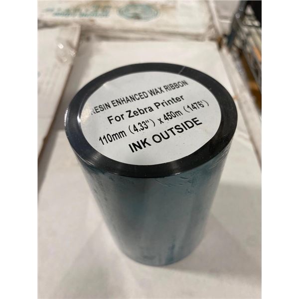 APPROX. 24 WAX RIBBONS FOR ZEBRA PRINTER