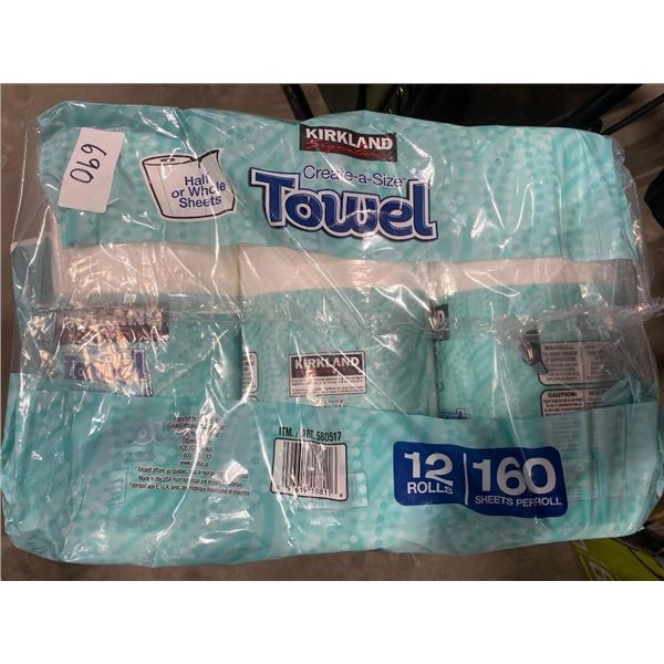 12 ROLLS OF KIRKLAND PAPER TOWELS