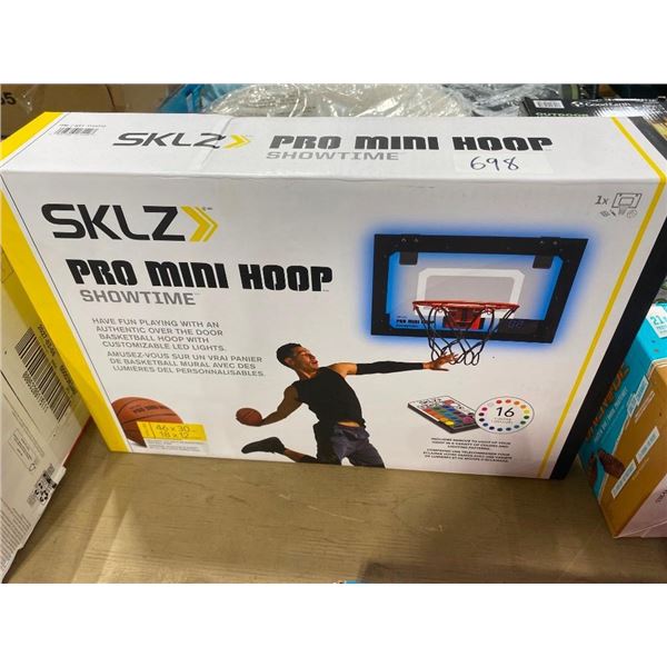 PRO MINI HOOP BASKETBALL HOOP WITH BALL, REMOTE, AND PUMP