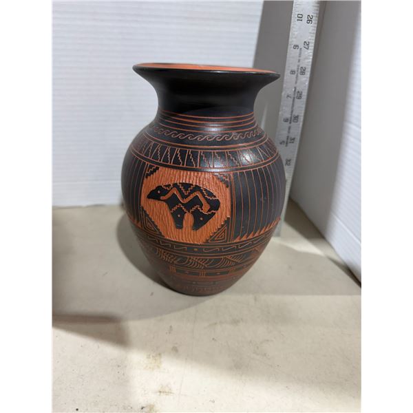 Signed pottery vase A
