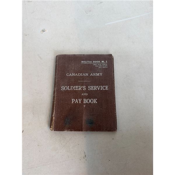 Canadian Army soldier, service book and pay Boeuk