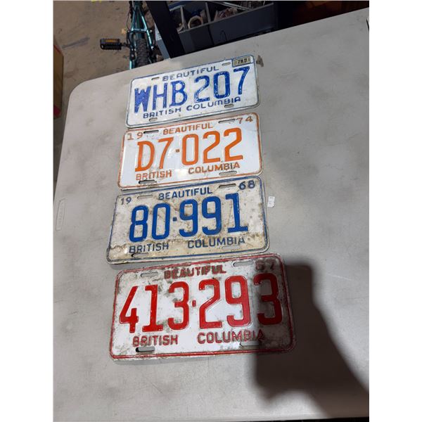 Vintage, British Columbia, Columbia license plate plates
