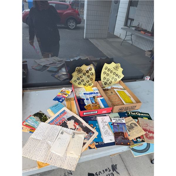 Vintage collectibles, letters, brides book, etc.