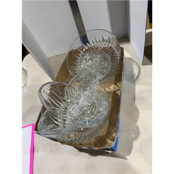Crystal and Glass cut bowls and decor