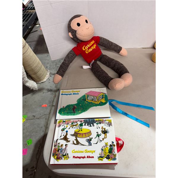 Curious George books and Stuffy