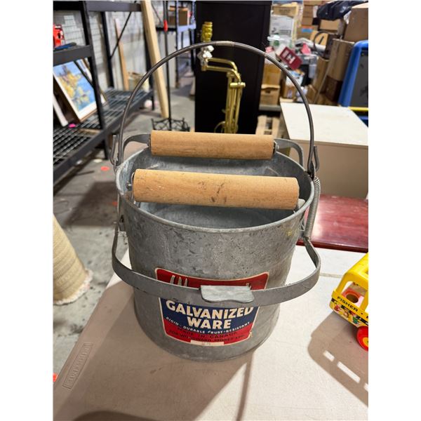 Woodward galvanized mop bucket