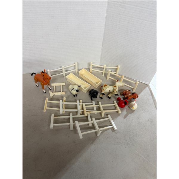 Fisher-Price farm animals and fence