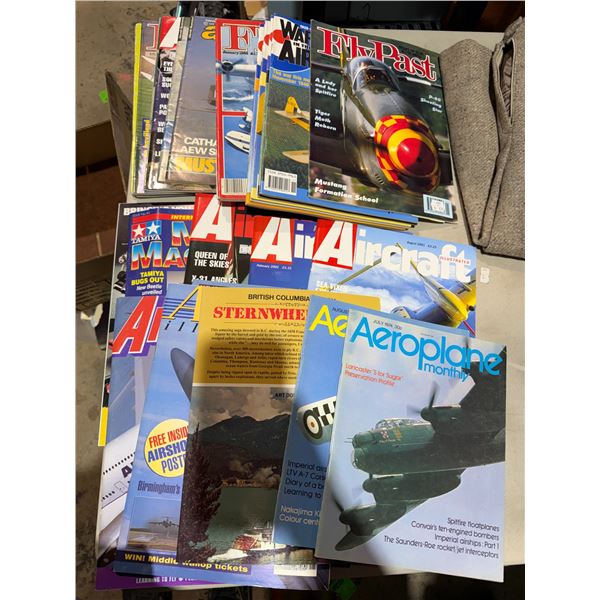 Fly past an airplane, monthly magazines