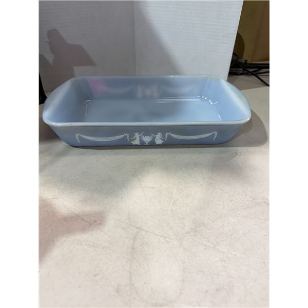 vintage Glasbake Grecian Blue casserole dish
