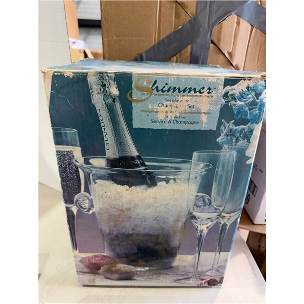 Wine, glasses, and ice bucket