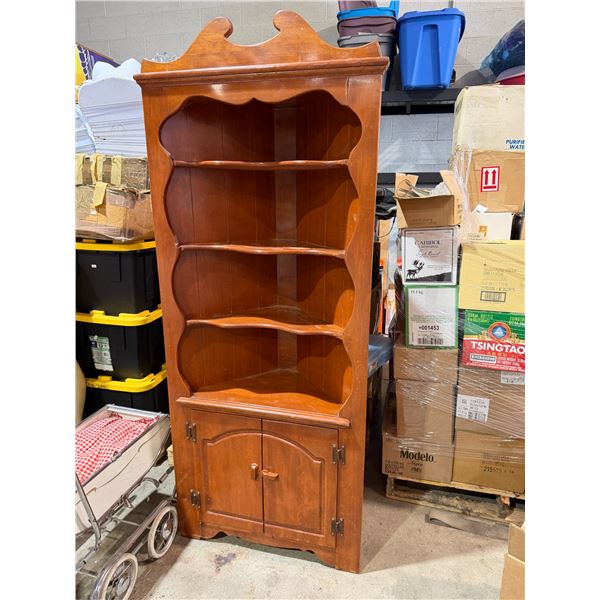 Maple corner shelf 29 inches wide 73 1/2 inches tall