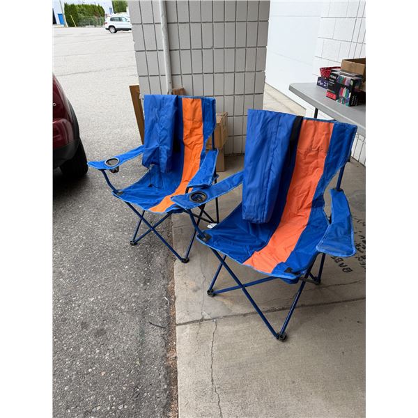 Pair of folding camp chairs