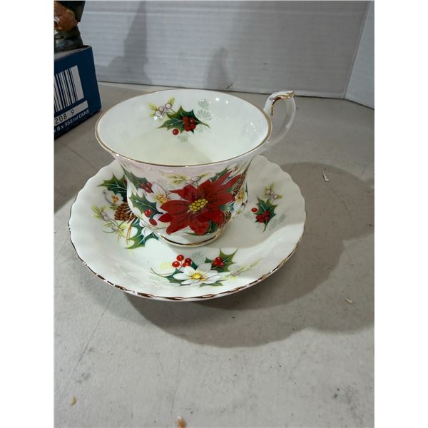 Royal Albert poinsettia tea cup and saucer