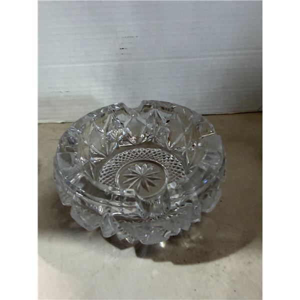 M. C. M. Crystal cigar ashtray.