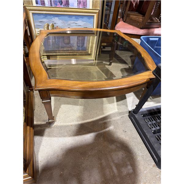 Glass coffee table