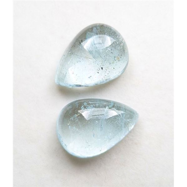 13.94 ct Certified Santa Maria Aquamarine gemstone pair ($4,182 Appraisal)