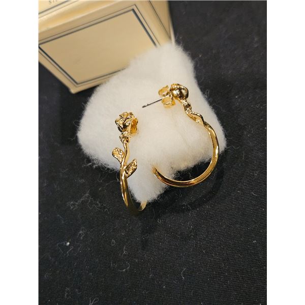 Avon rose hoop earrings