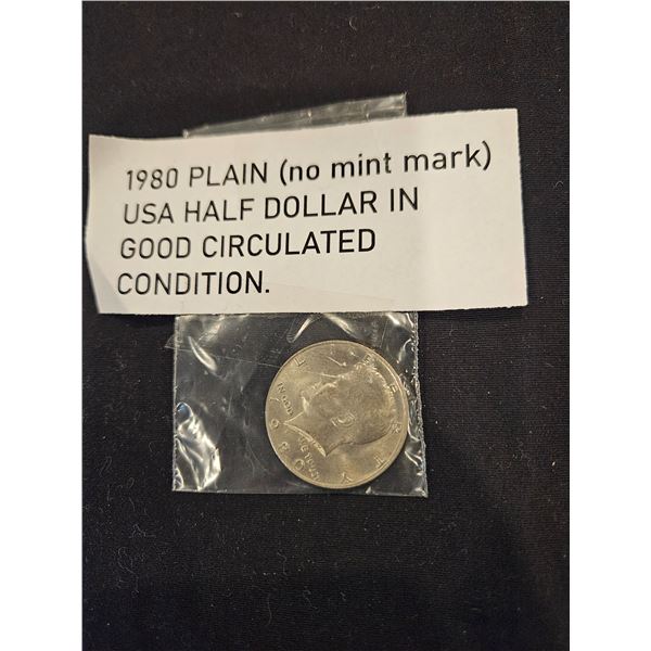 1980 USA half dollar