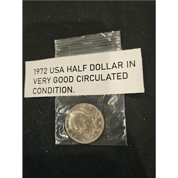 1972 USA half dollar coin
