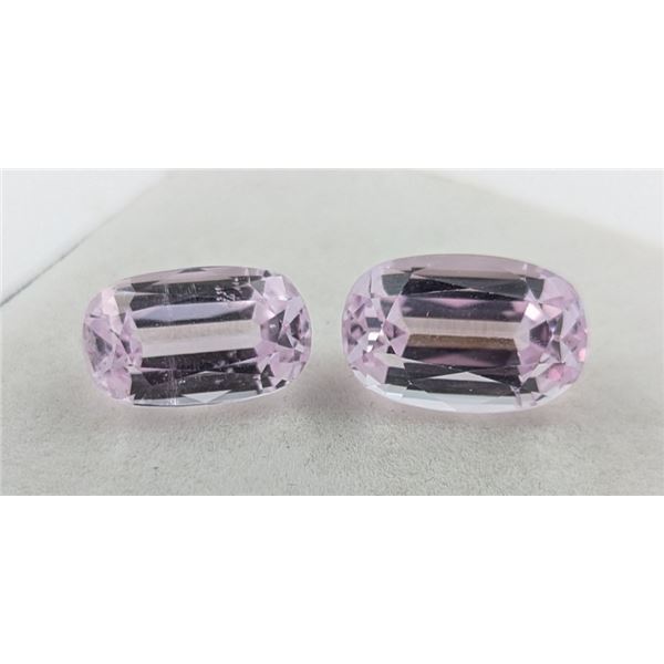 17.4 ct Certified Pink Kunzite gemstone pair ($8,700 Appraisal)