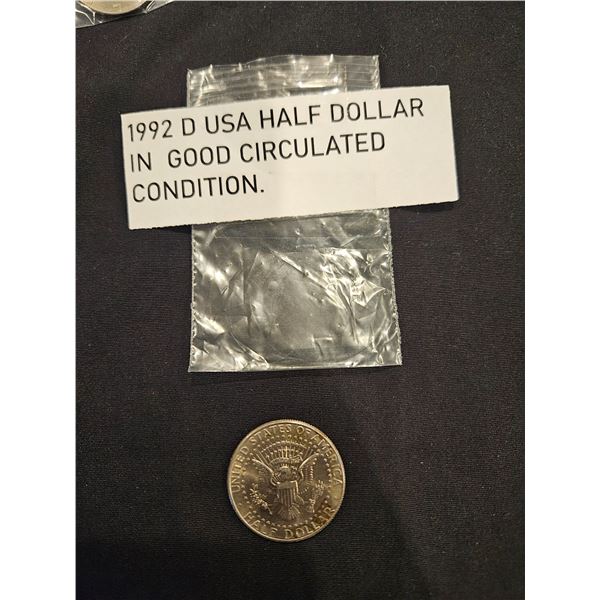 1992 USA half dollar