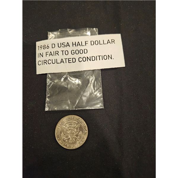 1986 USA half dollar
