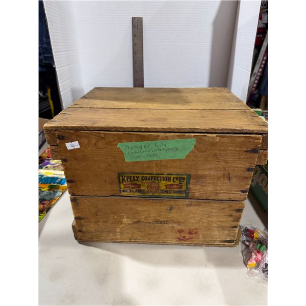 Antique kelly  confection company wood crate