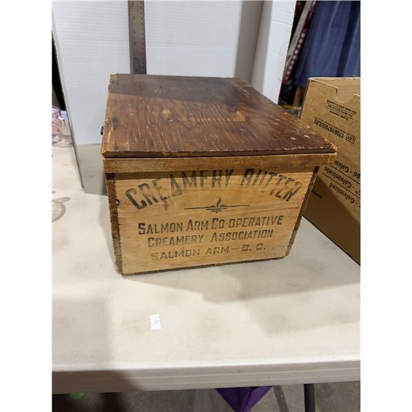Salmon Arm antique butter box with lid added