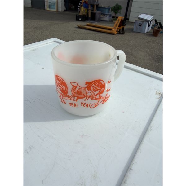 Vintage milk, glass mug