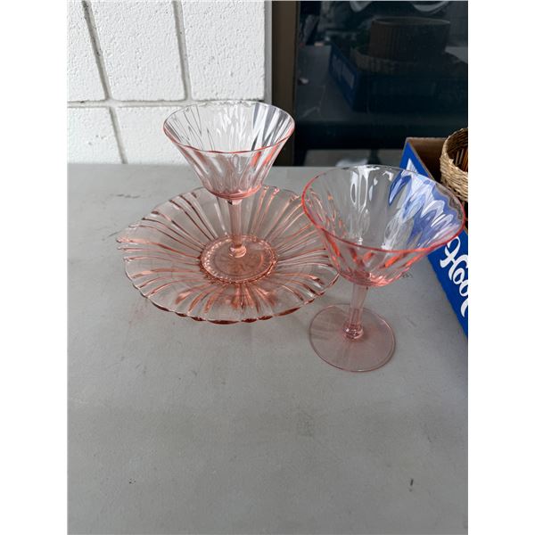 Pink glassware