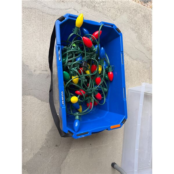 Christmas lights and basket