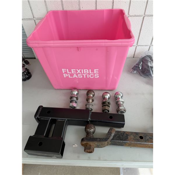Hitch items and pink bin