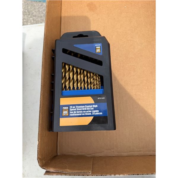 Titanium coated, high-speed steel drillbit set