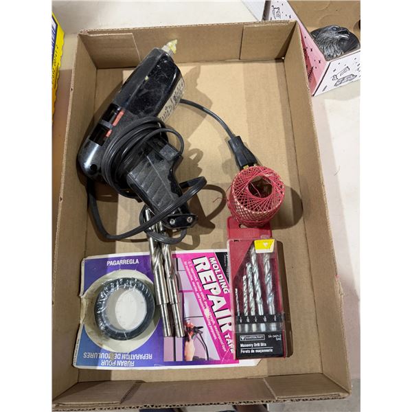 Glue gun and drill bits