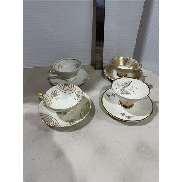Mid-century modern tea, cups, and saucers  (4)