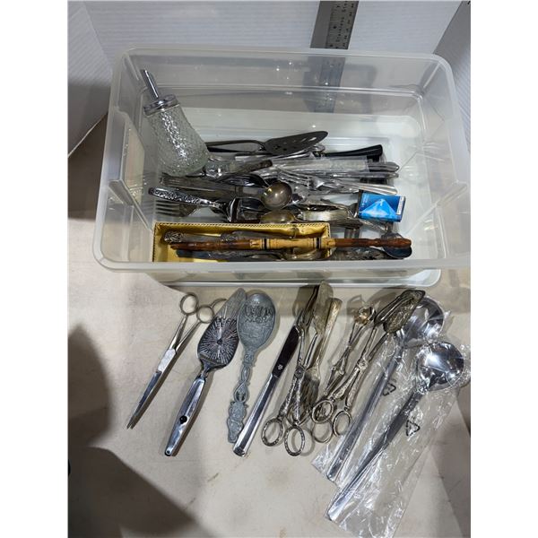 Assorted cutlery and serving utensils