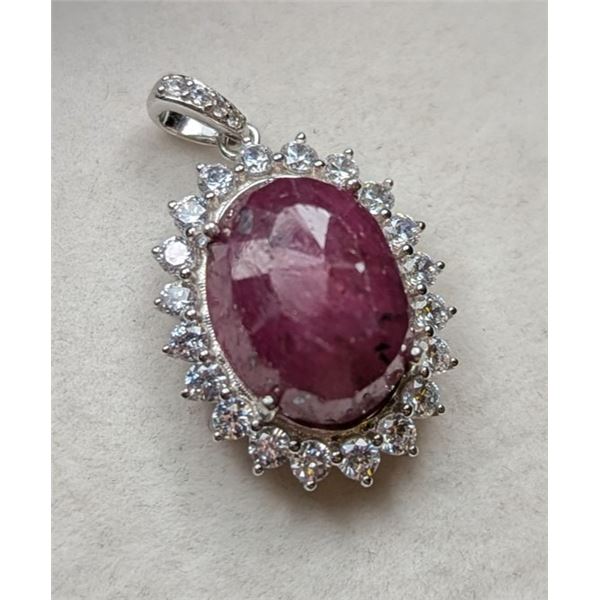 3.7 ct Certified Silver Ruby gemstone Pendant ($5,341 Appraisal)