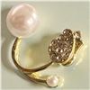 Image 2 : Gold plated rose and pearl ear studs 18 Carat