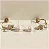 Image 3 : Gold plated rose and pearl ear studs 18 Carat