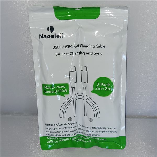 Usb-C To Usb-C Fast Charging Cable 100 Watts Twin Pack