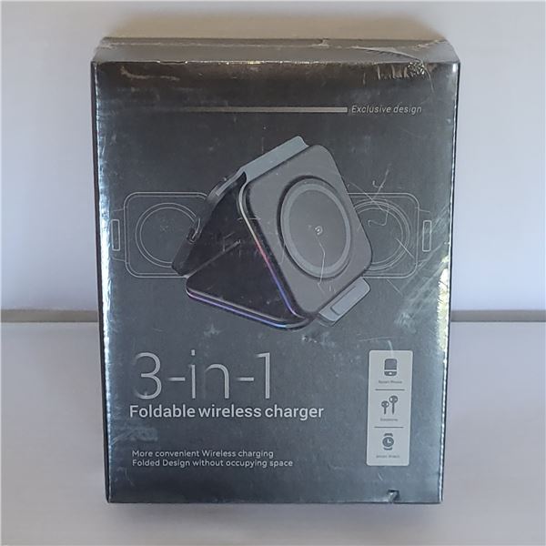 3-In-1 Foldable Wireless Charger for Watch, Phone, Earbuds