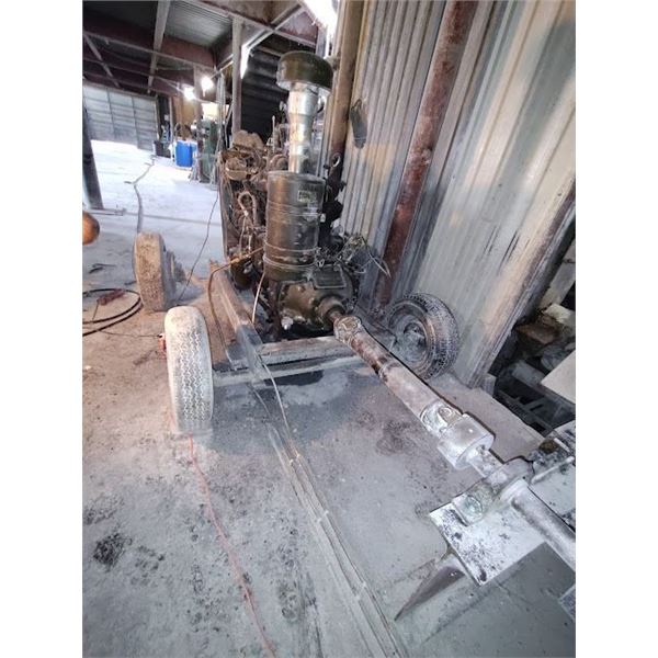 PORTABLE CUMMINS J6 125HP DSL  ENGINE POWER UNIT ON WHEELS / RUNS /USED DAILY