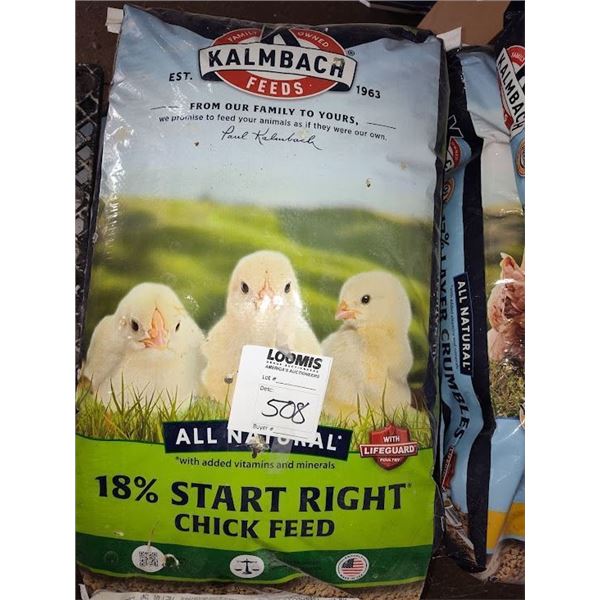 KALMBACH FEEDS 18% CHICKEN FEED ALL NATURAL START RIGHT FEED