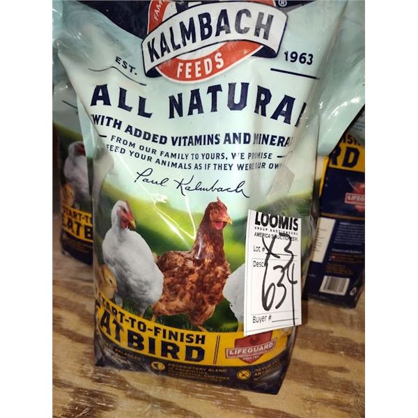 KALMBACH START TO FINISH MEAT BIRD FEED, EACH BAG IS 10LBS