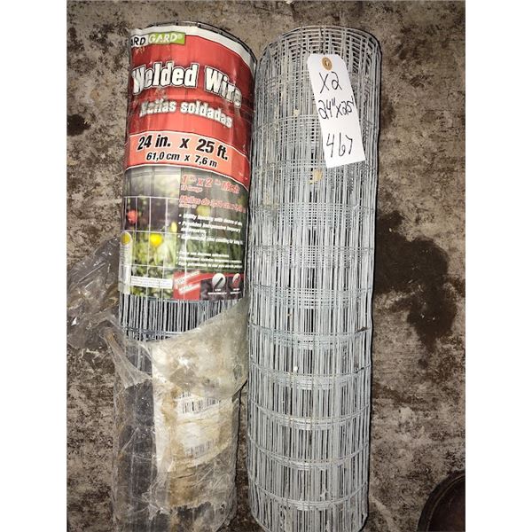 NEW WELDED WIRE FENCE 24" X 25 FT