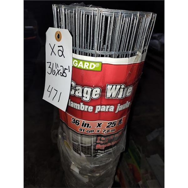 NEW METAL CAGE WIRE 36" X 25FT