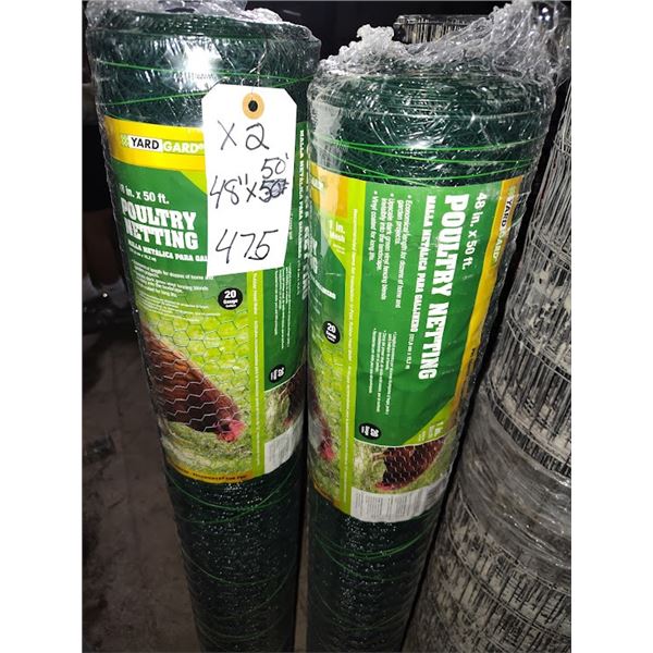 NEW METAL CHICKEN NETTING 48" X 50FT (20 GAUGE)