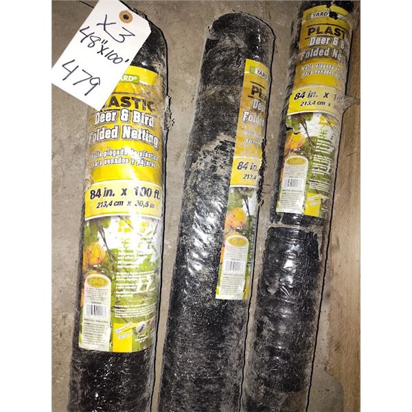 NEW 48" BY 100FT DEER AND BIRD NETTING